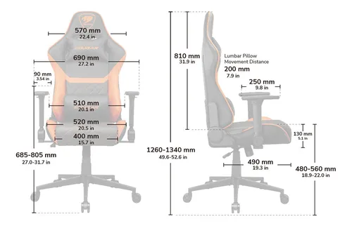 Silla Gamer Cougar Armor One V2 Royal Cuero Pvc 120kg