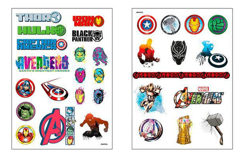 Tatuagem Infantil Avengers - Etitoys