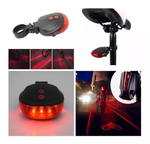 Luz Bicicleta Laser Seguridad Trasera Ciclismo Rj Danki