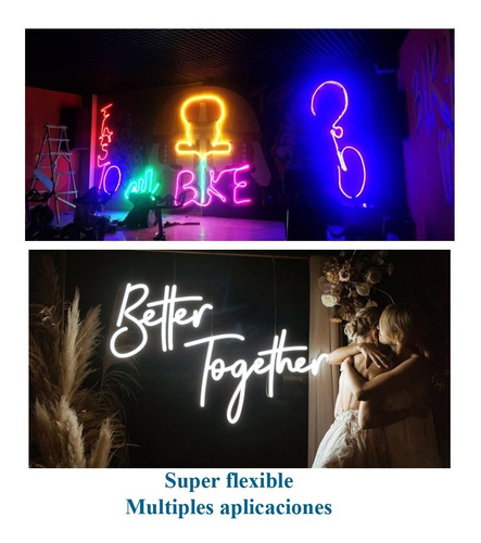 Imagen 4 de 10 de Kit Tira Luces Led Neon Manguera Flexible Exterior + Fuente