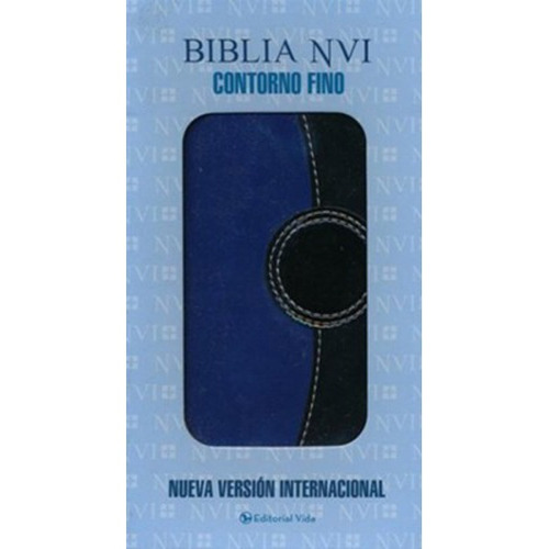 Biblia Nvi Contorno Fino Dúo Tono Azul/negro - Peniel Chile