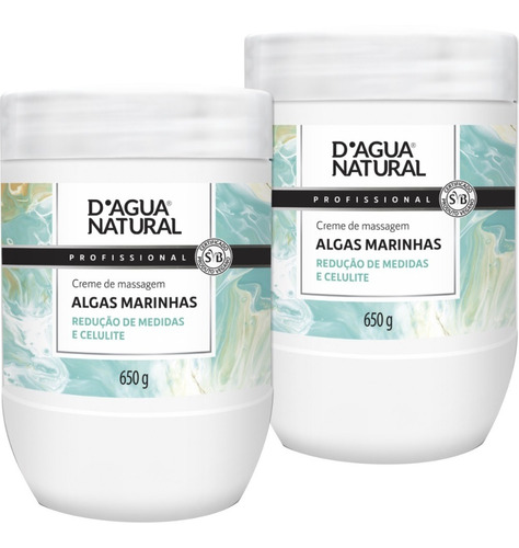  2 Creme Anticelulite Algas Marinhas 650g Dagua Natural