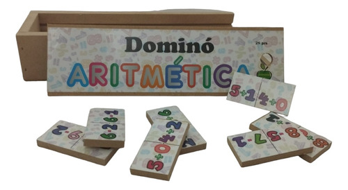 Juego Dominó Madera Matemáticas Aprendizaje Niños Didáctico 