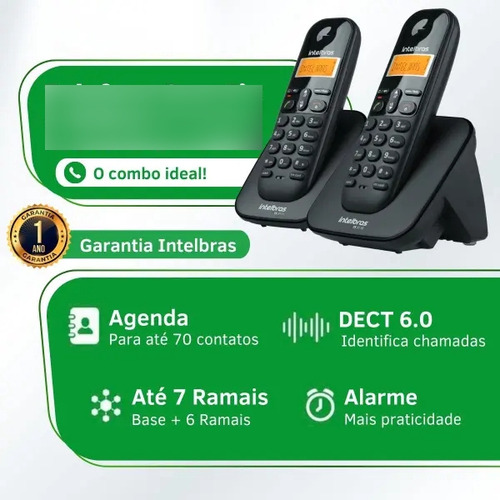 Telefone Intelbras Ts 3112 Sem Fio Digital + Ramal Adicional