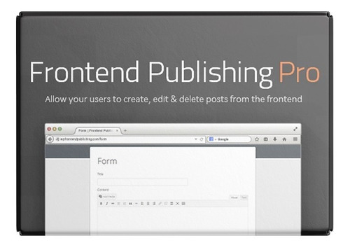 Frontend Publishing Pro Blog Wordpress