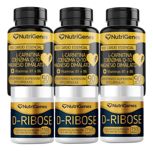 3x Solução De Sinatra - Trio Cardio + D- Ribose Nutrigenes