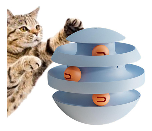 Juguete Con Rodillo Para Gatos, Juguete Azul Claro