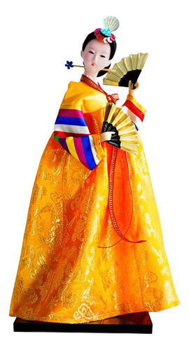 Boneca Hanbok Coreana Gueixa Quimono Estatueta, Estilo 2