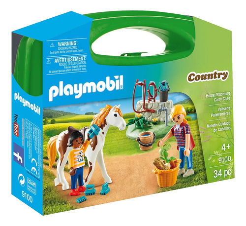 Playmobil 9100 Maletin Cuidado De Caballos 34 Piezas