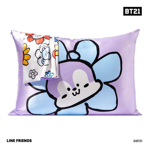 Funda De Almohada De Satén Kitsch X Bt21 (mang) Para Cabello