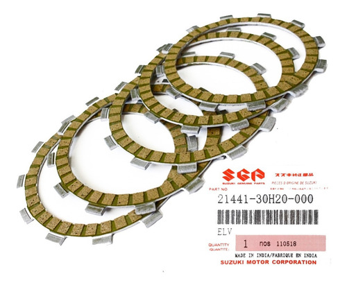 Imagen 2 de 5 de Juego Set Discos De Embrague Suzuki Gixxer 150 Original Ryd