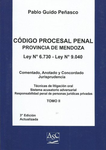 Codigo Procesal Penal Provincia De Mendoza 2 Ts Peñasco