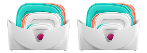Kit 2 Porta Tampas Sanremo Plástico Organizador De Tampas
