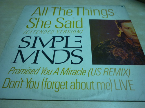 Simple Minds  All The Things She Said Vinilo 7 Punto Ggjjzz