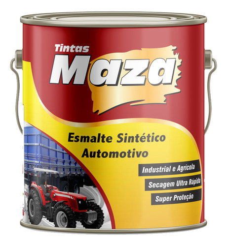 Esmalte Sintético Automotivo Industrial 3.6l Maza Cores Cor Preto Chassissemi Brilho