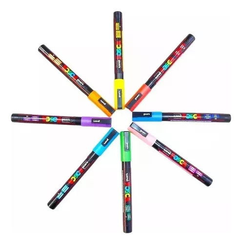 De T Marcadores Posca Uni Pc, 3 M, Plumones, 16 Colores