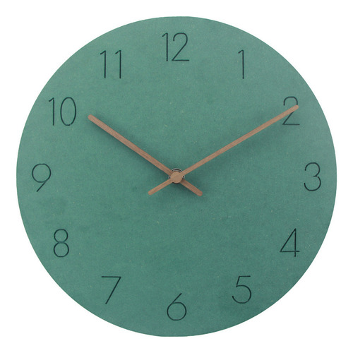 Reloj De Pared De Madera De Colores Simples, 29 Cm De Profun