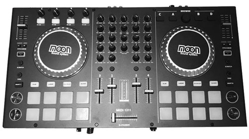 Controlador Mixer Dj Moon Midi1311 Usb Placa Sonido - Cuo