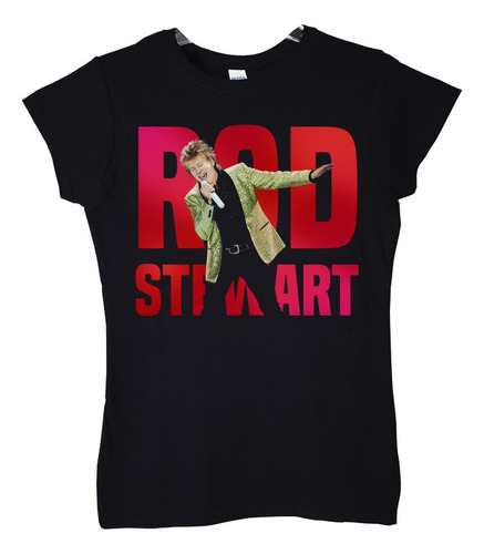 Polera Mujer Rod Stewart Logo Singing Rock Abominatron