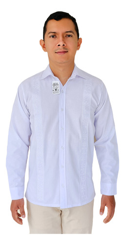 Camisa Guayabera Manga Larga Sin Bolsillos