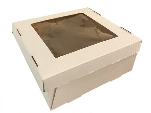 Caja Para Desayuno O Torta 30x30x12 Con Visor X30u