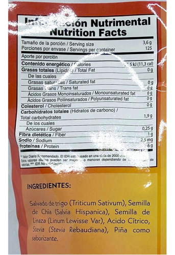 Fibra Multi Fibras Tonosvelt Salvado Linaza Piña 450 G Prona