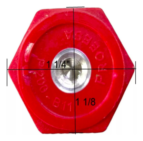 6 Pza Aisladores Injerto Hexagonal 1/4 X 1-1/4 Pulgadas
