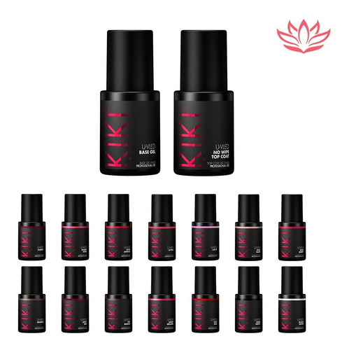 Imagen 1 de 6 de Base + Top Coat + 8 Esmaltes Semipermante Kiki Idraet U-vled