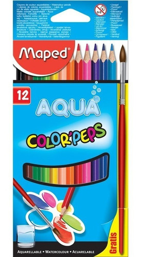 Lapices Maped Acuarelables X12 Colores + Pincel
