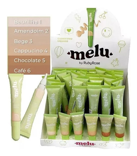Corrector Liquido Melu Ruby Rose Cobertura Alta Original Amendoim 2