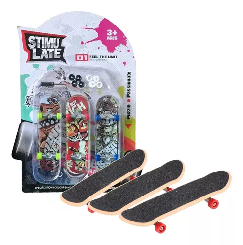 Skate De Dedo Fingerboard C/ Rodinhas Extra Chave Parafusos