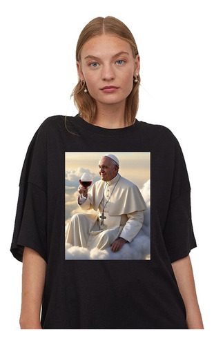 Remera Unisex Papa Francisco Vino Cielo Personalizada