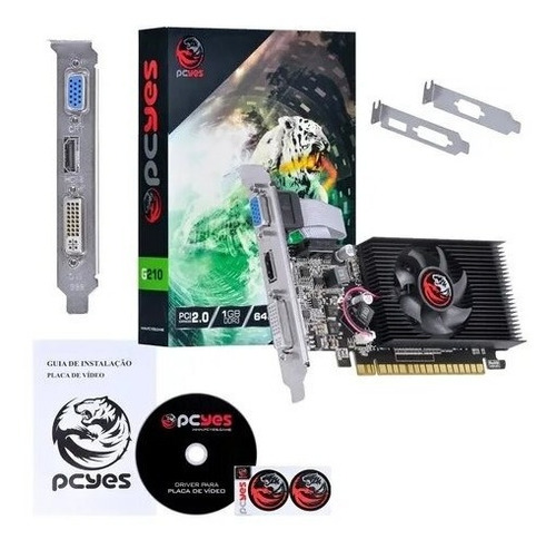 Imagem 3 de 3 de Placa De Vídeo Pcyes Nvidia G210 1gb Ddr3