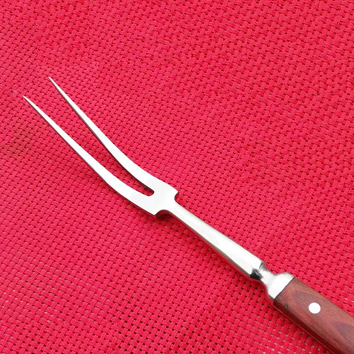 . Tenedor Barbacoa Con Mango De Madera Acero Inoxidable 36cm