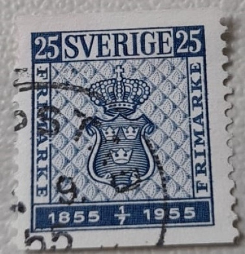 Sello Postal - Suecia - 1955 Centenario Del Sello Sueco