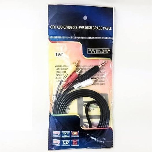 Imagen 1 de 2 de Cable Av Auxiliar De Audio A 3 Rca Colores Estereo M