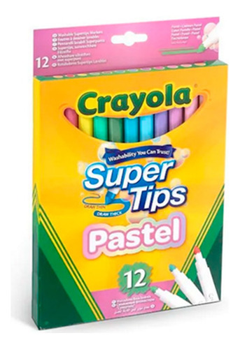 Crayola Marcador Lavable Color Pastel Suave 12 Piezas