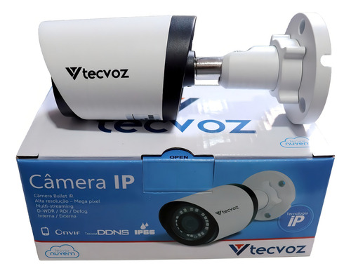 Câmera de segurança Tecvoz TV-ICB102 TV com resolução de 1MP visão nocturna incluída branca
