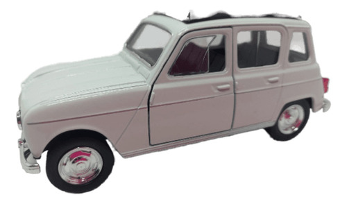 Renault 4 Blanco/ Escala 1:32/ 12,5cms Largo/ Metálico.