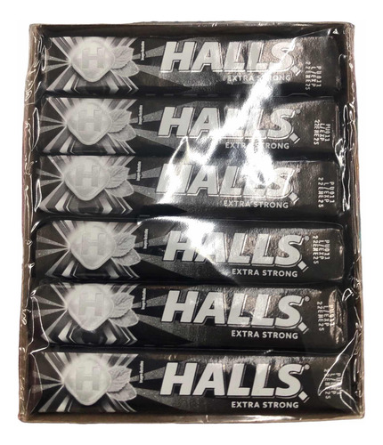Pastillas Negras Extra Strong 120pz 9 Caramelos C/u Halls