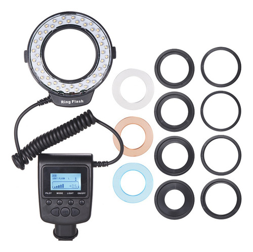 Flash Macro Led Hd-130 3000-15000k Con Pantalla Lcd