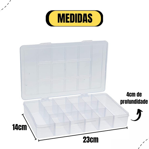 Kit 5 Estojo Organizador M Com Divisorias Parafusos Micanga
