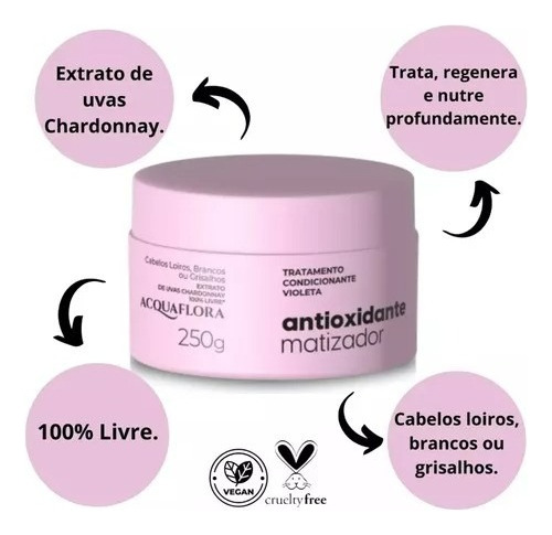 Kit Matizador Violeta Acquaflora Shampoo 240ml + Tratamento