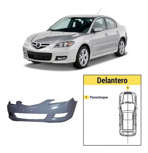 Parachoque Delantero Mazda 3 Sedan 2007-2009