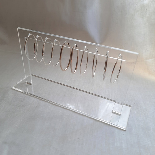 Imagen 2 de 9 de Exhibidor Para Aros Colgantes Y Argollas En Acrilico 3mm