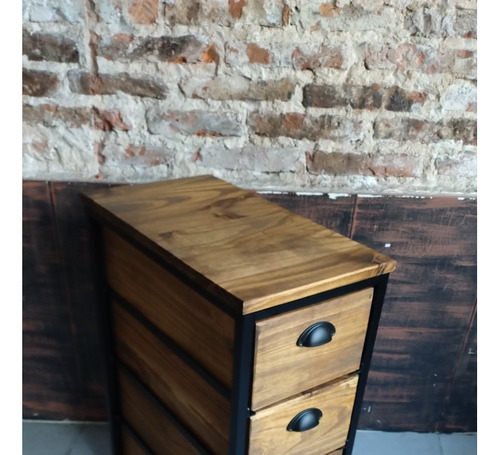 Imagen 4 de 4 de Cajonera Industrial Escritorio Pc Movil Hierro 30x55x78cm