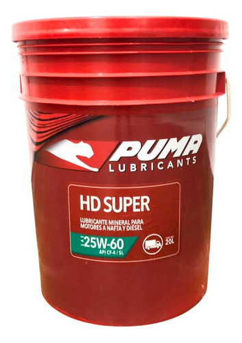 Aceite Lubricante Puma Hd Super 25w60 X 20 Litros