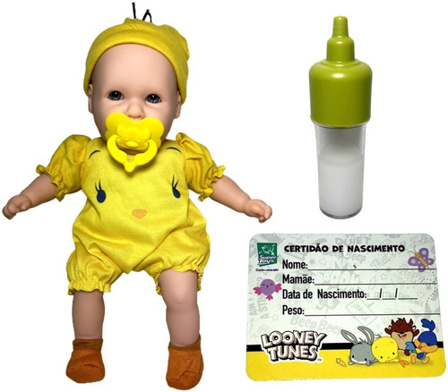 Boneco Bebê Reborn Menino Roupa Tweety Looney Tunes Original