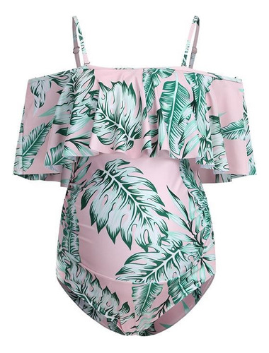 Bikini De Maternidad Con Tirantes Traje De Baño Con Volantes