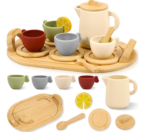 14 Piezas Juego De Té De Juguete Para Niños Simulación De La